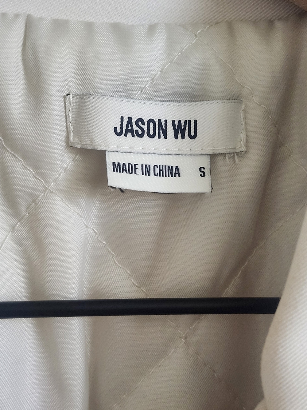 Jason Wu Light Cream Cropped Bomber Jacket - Picture 2 of 7